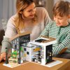 City Cafe Building Toy Set, Modular Coffee Shop Building Blocks Halloween Xmas Gift for Adult, Boy and Girls 14+, 1347pcs Mini Brick with LED (Not Compatible with Lego)