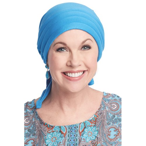 Cardani Instant Tie Pre-Tied Head Scarf in Luxury Bamboo Luxury Bamboo - Tranquility Blue