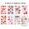 8 Sheet Valentines Day Temporary Tattoo Love Heart Tattoos Lips Flowers Waterproof Fake Tattoo Stickers for Lover Party Decorations Girls Women Favor Party Supplies…