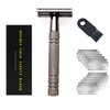 Metal Safety Razor for Men & Women, Double Edge DE Razor, One Single Blade Razor, Eco Friendly Razor for Body & Face, Zero Waste and Plastic Free Reusable Razor with 10 Blades