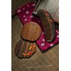 Tan Mujiang Premium Wooden Comb, Anti-Static, Natural Wood, Happy Bloom Set 1