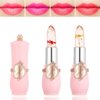 2 Pack Crystal Flower Jelly Lipstick,PH Magic Temperature Color Change Lipstick Lip Gloss,Lip Stick,Long Lasting Nutritious Moisturizing Color Change Changing Tinted Lip Balm Lipstick Set (3+4)