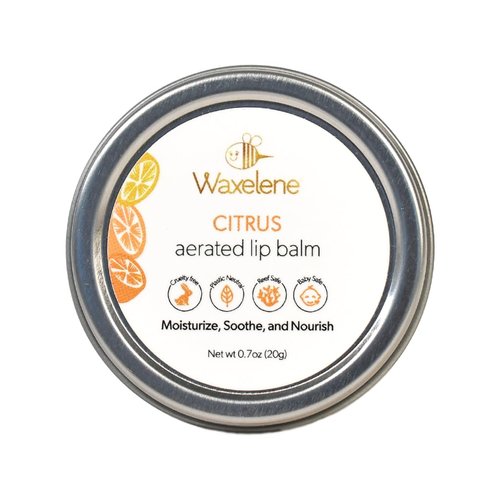 Waxelene Citrus Aerated Lip Balm Tin 4 Piece, Best Lip Balm Ever Organic Multipurpose Ointment Baby Eczema Dry Sensitive Skin Chapped Lips Moisturizer