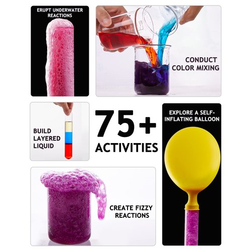 Japace Science Kits for Girls Age 4-5-6-7-8, Christmas Birthday Gifts Ideas, 75+ Cool Chemistry Experiments, Learning & Education Toys for Kids 4-8