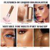 BEFIVECOK Liquid Highlighter Makeup, Natural Silky Shimmer Finish Liquid Face Highlighter, Highly Pigmented, Lightweight, Blendable, Soft Cream Highlighter For Face (#03 Rose Gold Shimmer)