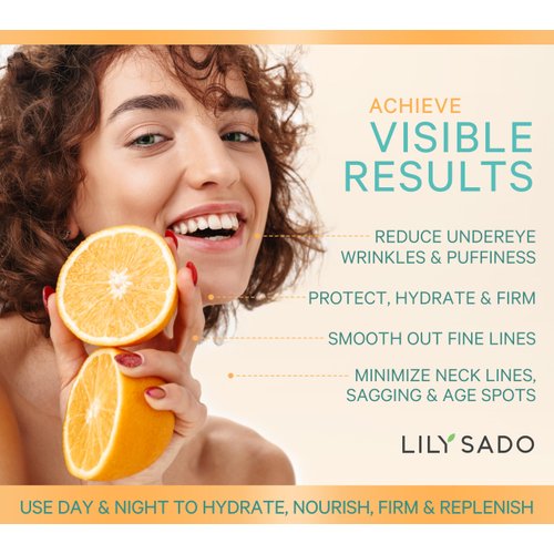 LILY SADO CITRUS KISS Vitamin C Moisturizer - Anti-Wrinkle Daily Moisturizing Lotion - Hydrates, Softens, Firms & Tones for Healthy Radiant Skin. For Women & Men