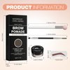 Eyebrow Stamp Stencil Kit - for Waterproof Eyebrows Makeup, Brow Stamp Trio Kit with Sponge Applicator, Dual-ended Brow Brush, 10 Eyebrow Stencils, Waterproof Eyebrow Pomade (Chocolate)