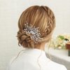 Easedaily Crystal Bride Wedding Hair Comb Silver Rhinestone Bridal Hair Pieces Hair Clip Hair Accessories for Women and Girls (A-silver)