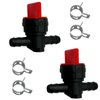LETAYAR Polymer 1/4" Inline Fuel Cut Off Valve Shut Off Valve Straight Gas Valve with Clamps