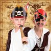 Funtery 48 Pcs Pirate Hat Pirate Party Accessories Kids Paper Pirate Costume Cap for Halloween Caribbean Cosplay(Classic)