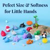 XY-WQ Bath Toys No Hole, for Infants 6-12& Toddlers 1-3, No Hole Bathtub Toys (Sea Animals, 18 Pcs with Mesh Bag)