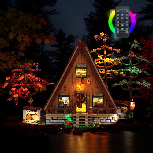 Brickshining LED Lighting Compatible with Lego A-Frame Cabin 21338, Light Kit Compatible with Lego 21338, Giving Light to Model, NOT Included The Model Set(RC Model)