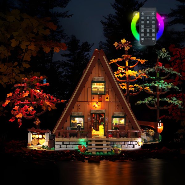 Brickshining LED Lighting Compatible with Lego A-Frame Cabin 21338, Light Kit Compatible with Lego 21338, Giving Light to Model, NOT Included The Model Set(RC Model)