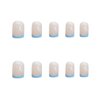 MERVF Short Press on Nails Square Blue Tip French Fake Nails Squoval Acrylic Nails Glossy 24pcs False Nails Press ons Glue on Nails