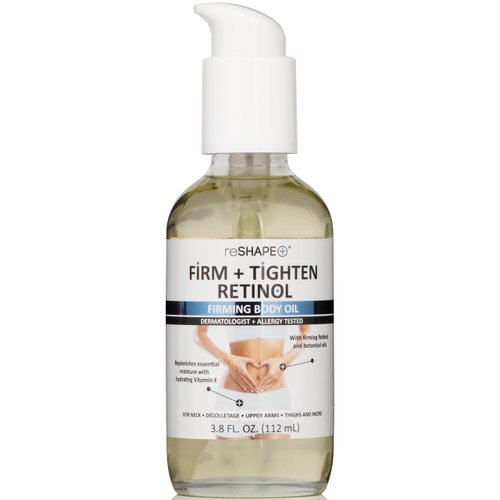 Reshape+ Retinol Firming Body Oil Skin Care Moisturizer W/Vitamin E - Nourishing, Lifting, & Hydrating Body Oil To Improve Look Of Wrinkles, Crepey Skin, Dry Skin, & Stretch Marks, 3.8 Fl Oz