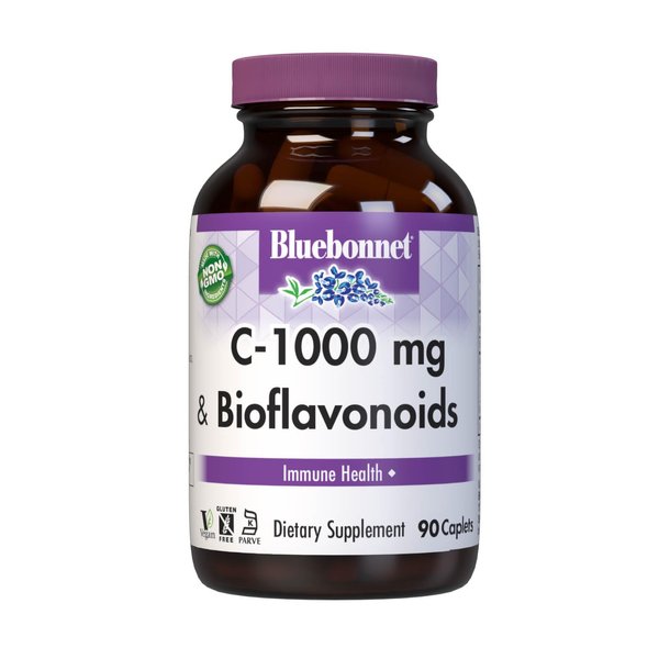 BlueBonnet Vitamin C 1000 mg Plus Bioflavonoids Caplets, 90 Count