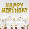 Black Happy Birthday Balloons Banner 16 Inch Mylar Foil Letters, Inflatable Party Decor and Birthday Decorations for Women, Men, Boys & Girls Kids and Adults, Reusable, Party Supplies
