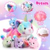 Harrycle 5 Pieces Caticorn Plush Toy Set 16 Inch Mommy Cat Unicorn Stuffed Animal with 4 Cute Plush Baby Kittens for Boys Girls Rainbow Caticorn Plush Set for Birthday Gifts Party Favors