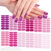 WOKOTO 12 Sheets Pink Series Nail Stickers Full Nail Wraps for Women Girls Solid Nail Stickers Decals Gel Nail Strips for Women Girls Stick On Nails Polish Stickers Gel Nail Stickers Strips