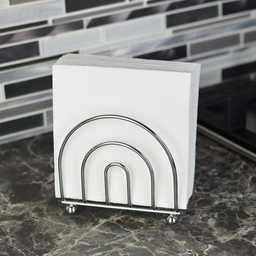 Paper Napkin Holder Tissue Dispenser for Kitchen Countertops, Dining Table, Picnic Table, Indoor & Outdoor Use, Chrome Finish (Classic)