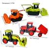 Himeeu Friction Powered Cars Push and Go Cars Toy Farm Trucks Vehicle Tractor with Trailers,Agricultural Vehicles Toys,Party Favors for Boys Girls