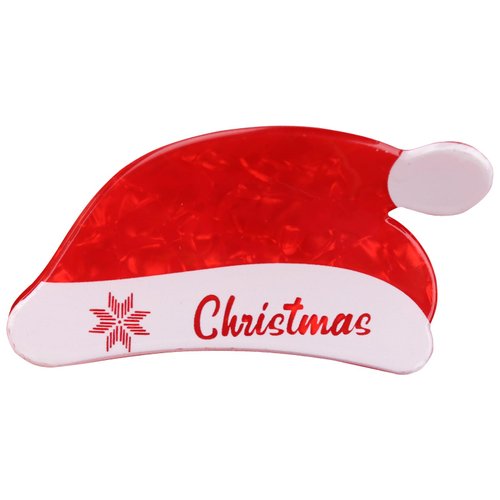 Xmas Hat Bow Hair Clips Christmas Hair Claw Clips for Girls Red Hat Hair Barrette Exquisite Non-Slip Hair Clips for Thick Thin Hair Christmas Holiday Hair Hairpin Hair Accessories 1Pcs (2-Red)