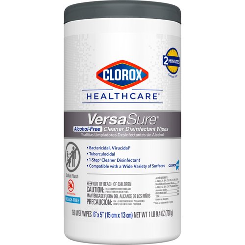 Clorox Healthcare Versasure Alcohol-Free Cleaner Disinfectant Wipes, CloroxPro Healthcare Cleaning and Industrial Cleaning, 150 Count - 17588