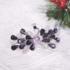 Sankuwen Peacock Rhinestone Hairpin Luxury Crystal Hair Barrette Clip(Purple)