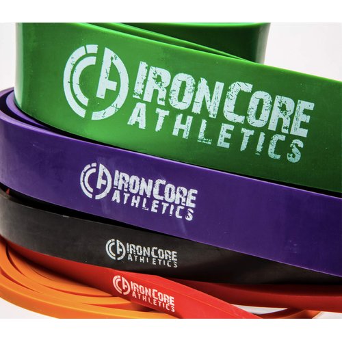 Iron Core Athletics 5-Band Exercise Set - Complete Resistance Range 5-120 lbs - Versatile Fitness Bands for Strength, Stretching, and Full-Body Workouts