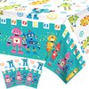 Adirasenotek 3Pcs Robots Tablecloths, 87" Lx51 W Rectangular Plastic Table Covers,Kids' Party Disposable Tablecloths for Decoration,Birthday Party,Baby Showers