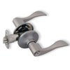 Honeywell Safes & Door Locks - Interior & Exterior Wave Lever Door Handle with Keys - Door Lever for Bedroom - Anti-Bump Resistant - Reversible for Right & Left Sided Doors - Satin Nickel - 8106301
