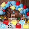 24Pcs Cartoon Story Birthday Party Favor Boxes for Toy Inspired Game Story Party Decorations Cow Print Sky Blue Cloud Treat Boxes Toy Party Goodies Boxes for Kids Birthday Baby Shower Party Supplies