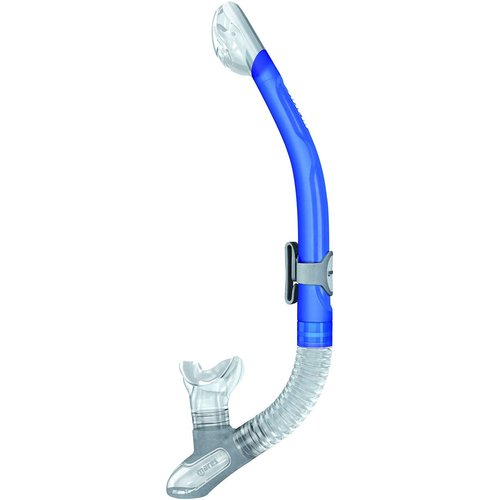 Mares Italian Design Premium Collection Ergo Dry Snorkel - Comfortable Silicone Mouthpiece and Purge Valve for Snorkeling and Scuba, Blue