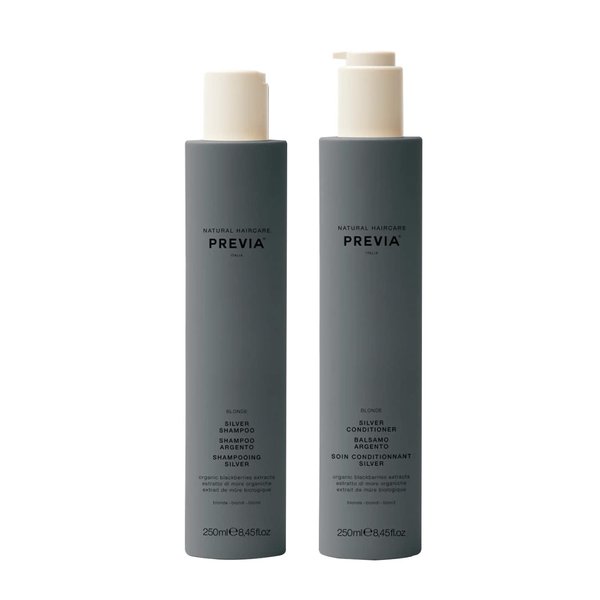 Previa Blonde Silver Shampoo and Conditioner Set - Hydrating Specifically for Blonde, Gray, and White Hair (8.45 oz each)