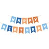 Blue and Orange Birthday Banner, Happy Birthday Banner Blue Party Decorations for Boys Kids 1st Birthday Decor