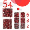 qiipii 3 Boxes 5070PCS Red Crystal Resin Rhinestones for Crafting Siam Red Flatback Resin Gems Stones 2mm-6mm Non-Hotfix Ruby Red Diamonds Crystals for Nails Face Makeup Tumblers Mug Bottle DIY Crafts