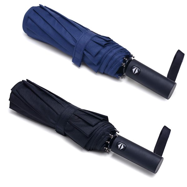 PFFY 2 Packs Travel Umbrella Windproof Auto Open & Close Collapsible Folding Small Compact Backpack Car travel Essentials Purse Umbrellas for Rain Black+Blue