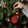 GRAPHICS & MORE Makeup Lipstick Mascara Eyeliner Pattern Porcelain Scalloped Holiday Christmas Tree Ornament - 2.8" (7.1 cm)