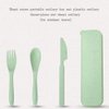 Lnrkai Travel Utensils Set with Case, 4 Sets Wheat Straw Reusable Spoon Knife Forks Tableware, Portable Cutlery Set for Lunch Box Accessories for Adults Kids Travel Picnic Camping or Daily Use