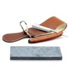 Grandslam Straight Razor Shave Ready Handmade Sharpened, 420 Steel Straight Razor Blade, 2 Layers Long Leather Canvas Strop, Sharpening Stone,2 Side Grit 3000 Waterstone Knife Sharpener