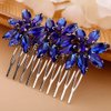 BERYUAN Crystal Flower Hair Comb for Women Girls Prom Crystals Hair Comb Wedding Headpiece for Bride Bridemaid Flower Girls BLUE
