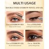 2-in-1 Eyebrow Pencil & Tinted Brow Gel, Brown Waterproof Liquid Micro Eyebrow Pencil Long Lasting Tinted Brow Gel, Smudge-proof Thickening Eyebrow Mascara Brow Pen Lift & Snatch Eyebrow Eye Makeup