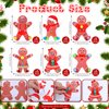 Jetec 30Sets Christmas Gingerbread Man Craft Kit DIY Gingerbread Man Make Your Own Xmas Gingerbread Pompoms Kits Christmas Party Favor Xms Fun Home Classroom Activities