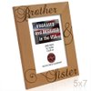 KATE POSH - Brother & Sister Engraved Natural Wood Picture Frame, Siblings Gifts, Wedding Gifts, Little Sister, Little Brother, Big Sister, Big Brother (5x7-Vertical)
