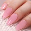 FANNEST Rubber Base Gel Polish,Brush on Builder Gel for Nails Extension,Elastic Rubber Base Coat,LED/UV Soak Off Sheer Nude Pink Gel Polish, Natural Gel Polish.