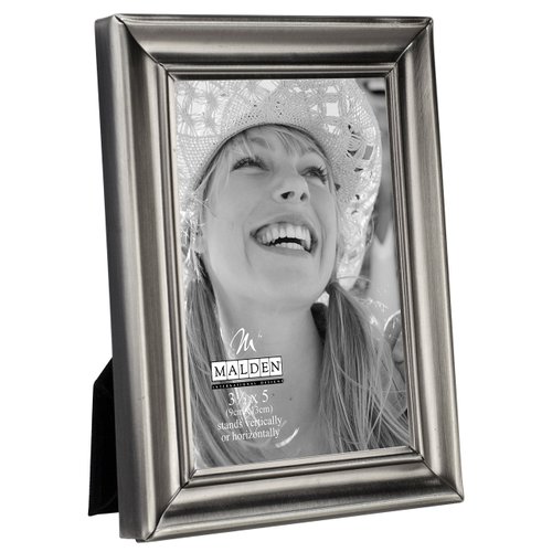 Malden International Designs Concourse Pewter Metal Picture Frame, 3.5x5, Silver - 192-35