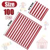 100 Pcs Red and White Striped Napkins, Carnival Circus Party Napkins Carnival Paper Napkin for Carnival Circus Party, Kid’s Birthday, Baby Shower