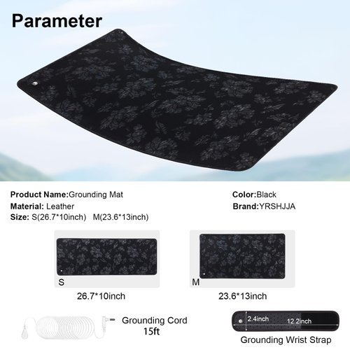 Grounding Mat,for Foot Therapy, Universal Grounding Sleep Mat,Grounding Yoga Mat,Improve Energy,Sleep Assist and Helps with Anxiety,Wear Grounded Wrist Strap