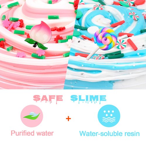 Niuruilsi Scented Slime Kit with 7 Pack Butter Slime,Dual Colored Peach Slime,Super Soft and Non-Sticky, Stress Relief Toy Party Favors Birthday Gifts for Girls and Boys 6 7 8 9 10 11 12.