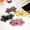 AIUPUOC Flower Hair Clips, Matte French Barrettes, Black Floral Hairpins, Claw Clamps, Non-Slip, Elegant Accessories for Women, Girls, Wedding, Summer Party Decorations, 4Pcs